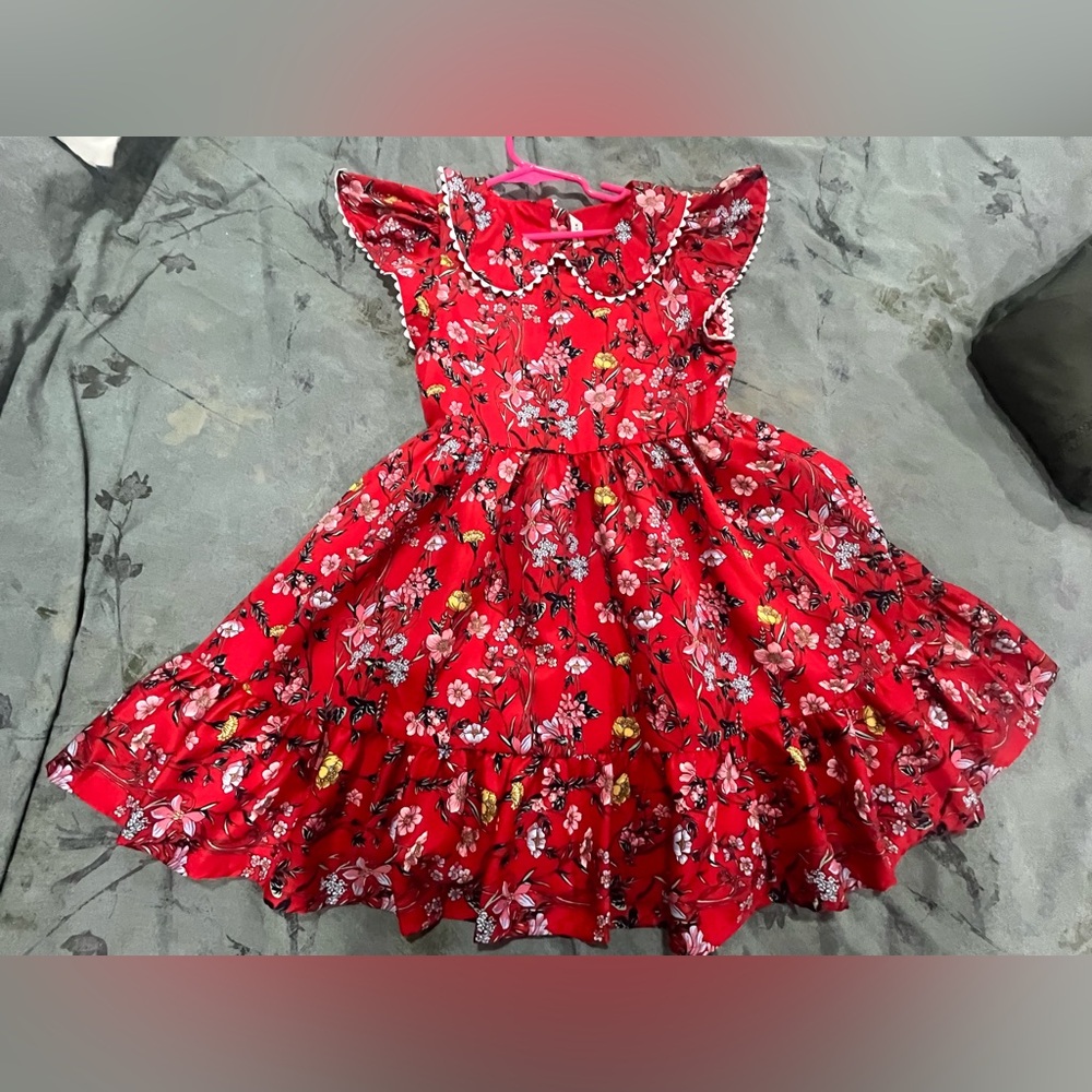 Janie and Jack Red Floral Kids Dress
